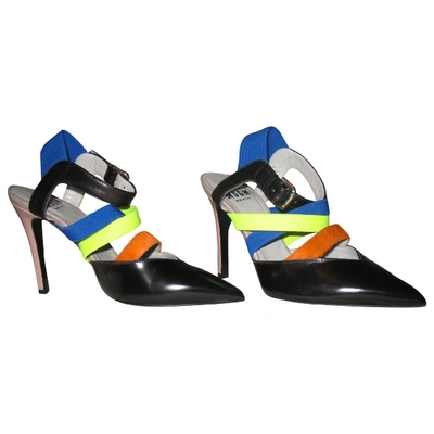 Pre-owned Msgm Leather Heels In Black
