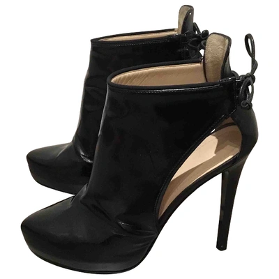 Pre-owned Aperlai Black Leather Ankle Boots