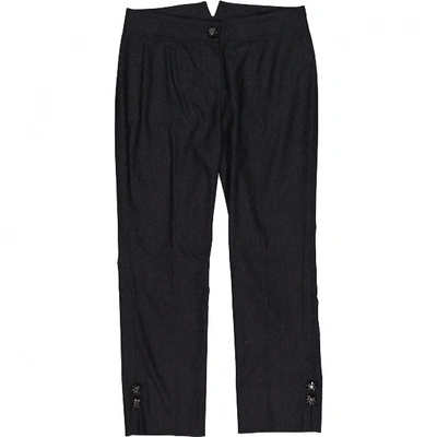 Pre-owned Dolce & Gabbana Wool Straight Pants In Grey