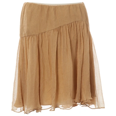 Pre-owned Ralph Lauren Silk Mid-length Skirt In Beige