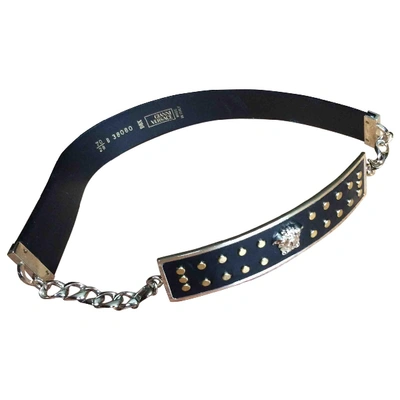 Pre-owned Versace Black Chain Belt