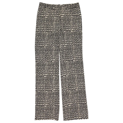 Pre-owned Valentino Wool Straight Pants In Ecru