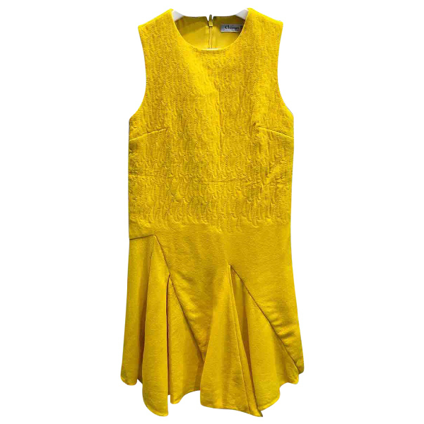 Pre-owned Dior Yellow Dress | ModeSens