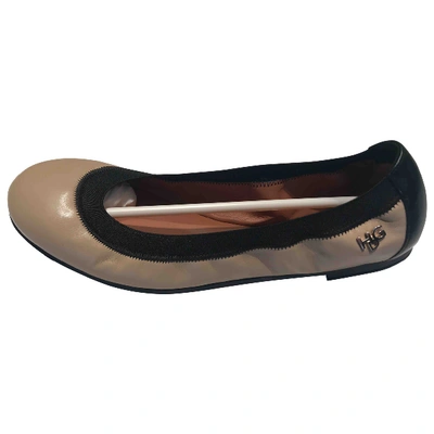 Pre-owned Givenchy Leather Ballet Flats In Beige