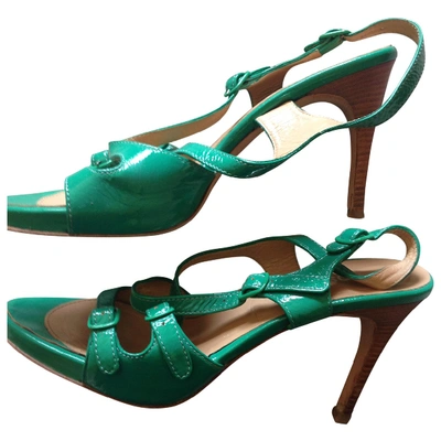 Pre-owned Philosophy Di Alberta Ferretti Patent Leather Sandals In Green