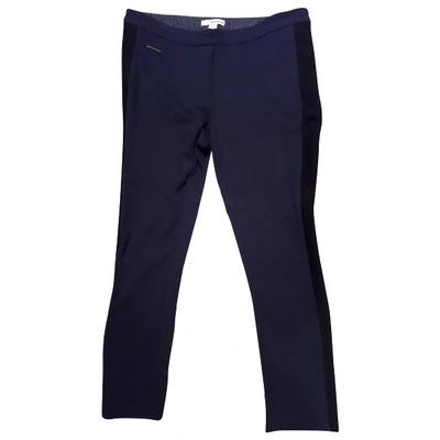 Pre-owned Dkny Blue Cotton Trousers