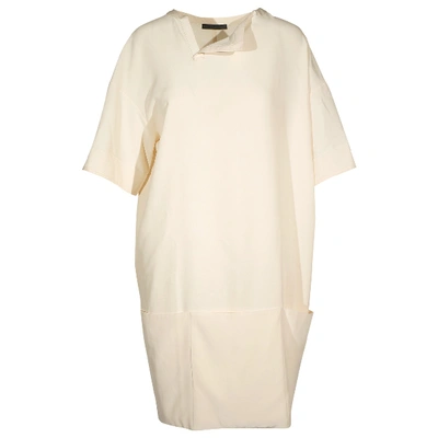 Pre-owned The Row Silk Mid-length Dress In Beige