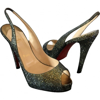 Pre-owned Christian Louboutin Private Number Heels In Green