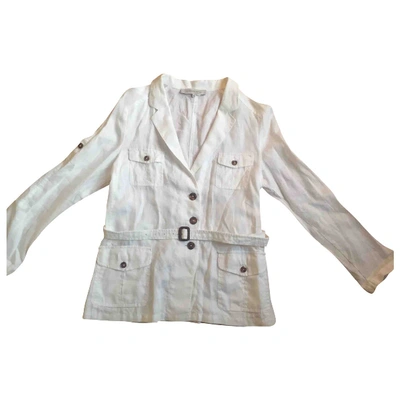 Pre-owned Gerard Darel Linen Jacket In White