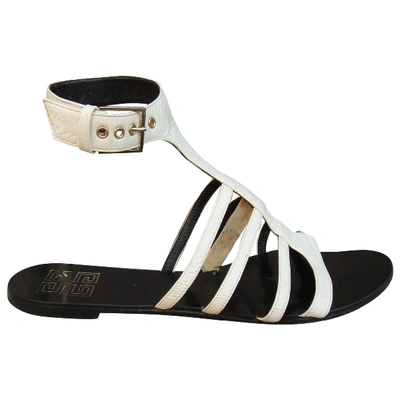 Pre-owned Givenchy Patent Leather Sandals In White