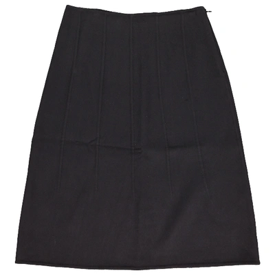 Pre-owned Louis Vuitton Cashmere Mid-length Skirt In Anthracite