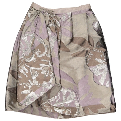 Pre-owned Oscar De La Renta Mini Skirt In Beige