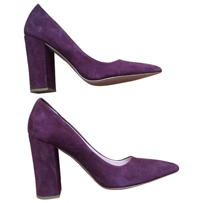 Pre-owned Iris & Ink Heels In Burgundy