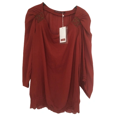 Pre-owned Comptoir Des Cotonniers Silk Blouse In Red