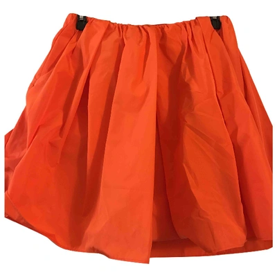 Pre-owned Carven Mini Skirt In Orange
