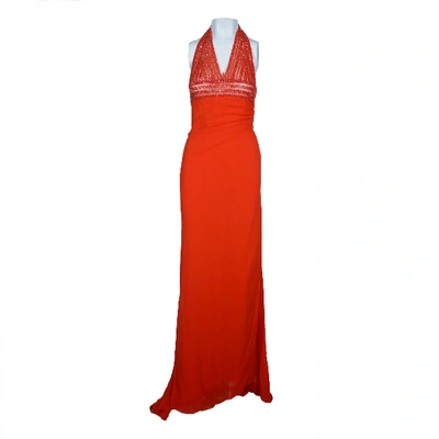 Pre-owned Elie Saab Silk Maxi Dress In Red