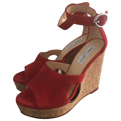 Pre-owned Jimmy Choo Sandals In Red