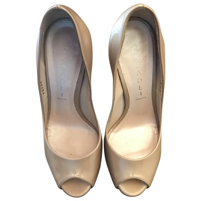 Pre-owned Casadei Patent Leather Heels In Beige