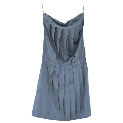 Pre-owned Brunello Cucinelli Silk Mid-length Dress In Anthracite
