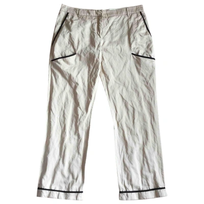 Pre-owned Moschino Trousers In Beige