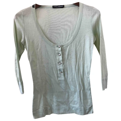 Pre-owned Dolce & Gabbana Green Cotton Top