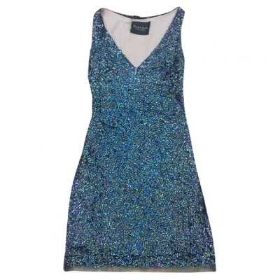 Pre-owned Reem Acra Mini Dress In Blue