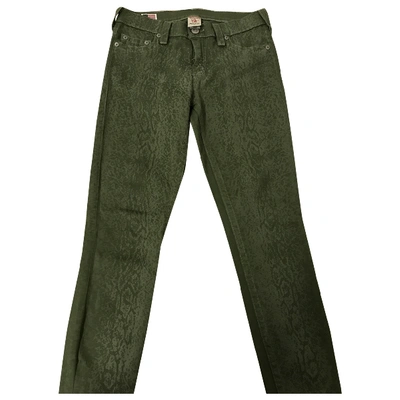 Pre-owned True Religion Slim Jeans In Green