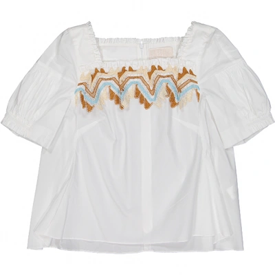 Pre-owned Peter Pilotto White Cotton Top