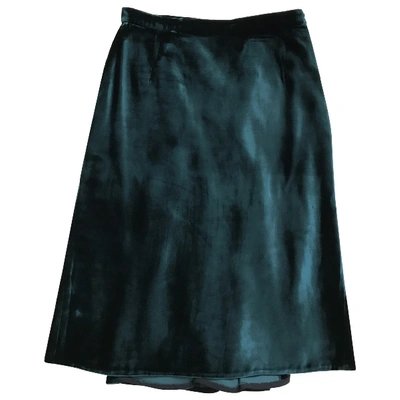 Pre-owned Dolce & Gabbana Velvet Mid-length Skirt In Green