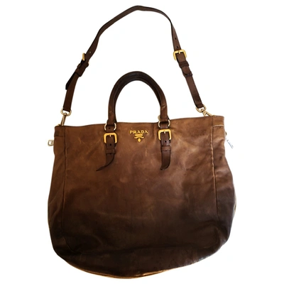 Pre-owned Prada Leather Handbag In Multicolour