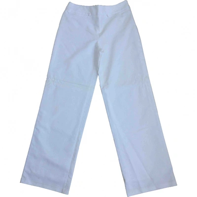Pre-owned Armani Collezioni Large Pants In White
