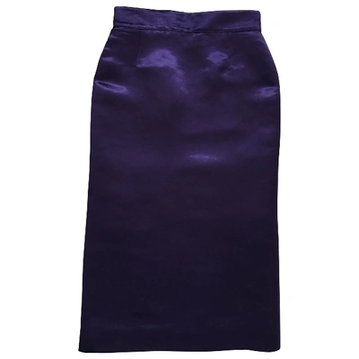 Pre-owned Louis Vuitton Linen Mid-length Skirt In Purple
