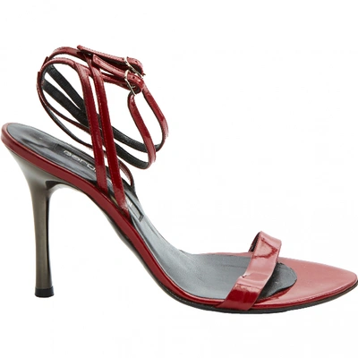 Pre-owned Sergio Rossi Patent Leather Sandals In Burgundy