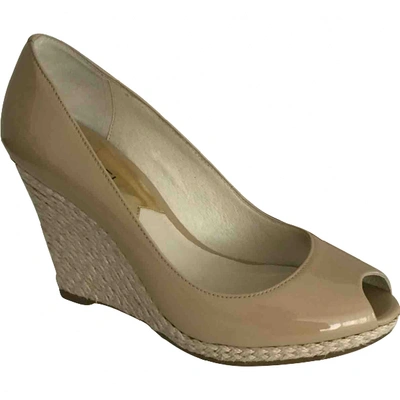 Pre-owned Michael Kors Patent Leather Heels In Beige