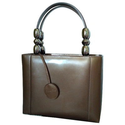 Pre-owned Dior Lady Perla Brown Leather Handbag