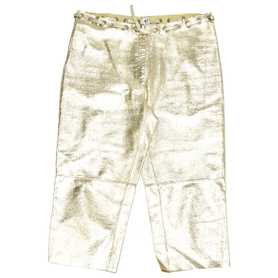 Pre-owned Lucien Pellat-finet Leather Short Pants In Gold
