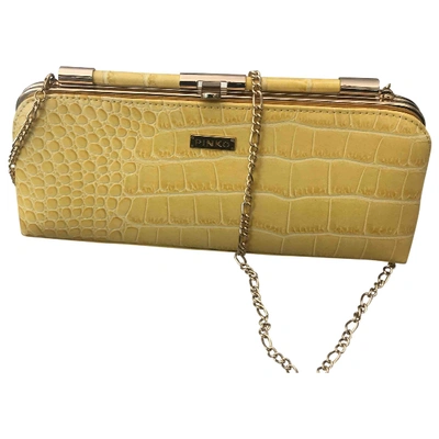 Pre-owned Pinko Leather Handbag In Yellow