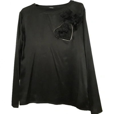Pre-owned Versace Silk Blouse In Black