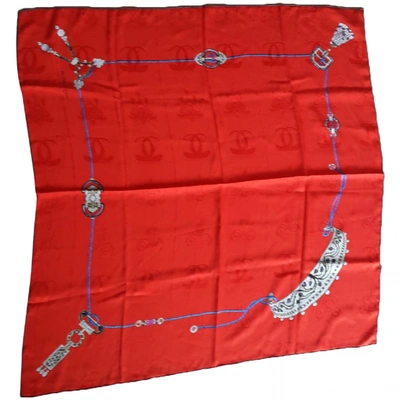Pre-owned Cartier Silk Handkerchief In Red