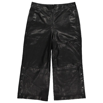 Pre-owned Lala Berlin Leather Large Pants In Black