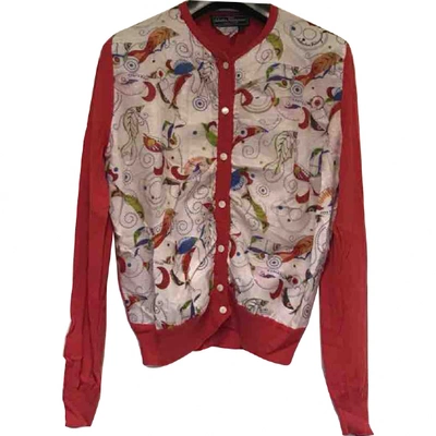 Pre-owned Ferragamo Silk Cardigan In Red