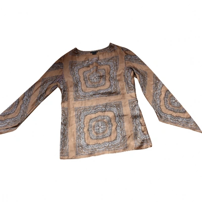 Pre-owned Theory Silk Tunic In Brown