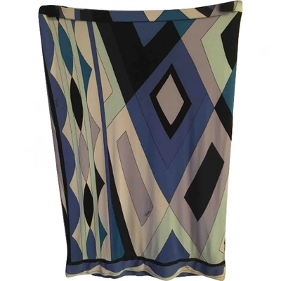 Pre-owned Emilio Pucci Blue Cotton Skirt