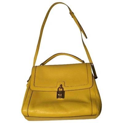 Pre-owned Dolce & Gabbana Leather Handbag In Yellow