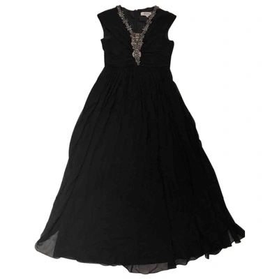 Pre-owned Badgley Mischka Silk Maxi Dress In Black