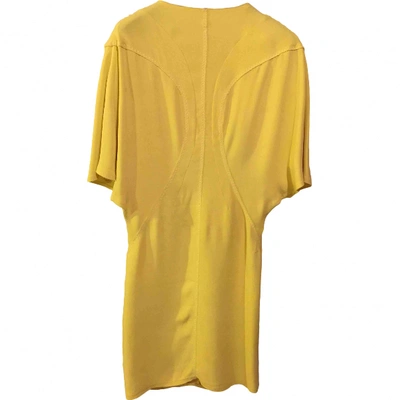 Pre-owned Ferragamo Silk Mini Dress In Yellow