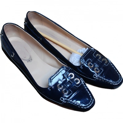 Pre-owned Tod's Blue Patent Leather Ballet Flats