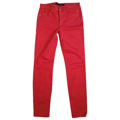 Pre-owned Joe's Slim Jeans In Red