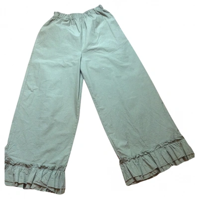 Pre-owned Erika Cavallini Green Cotton Trousers