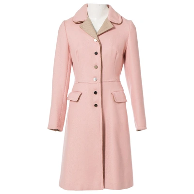 Pre-owned Prada Wool Coat In Pink